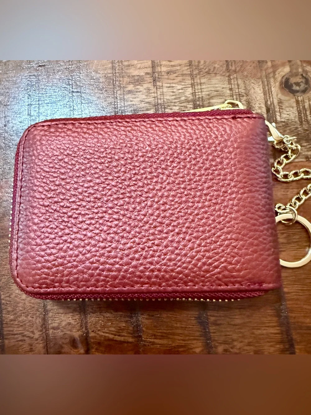 RFID Protected Red Card Wallet with Keychain NWT